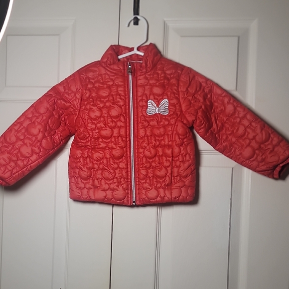 Disney Other - Girls Jacket From Disney Size 3T Color Red With A Silver Bow In Great Condition